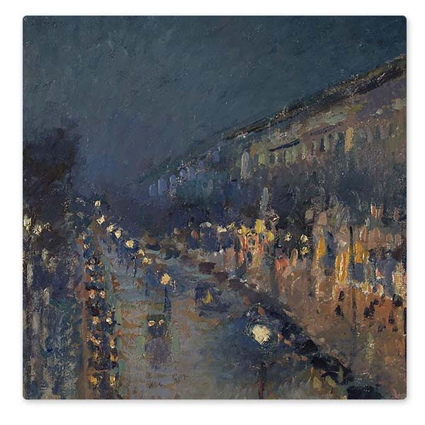Detail from Camille Pissarro, 'The Boulevard Montmartre at Night', 1897 © The National Gallery, London