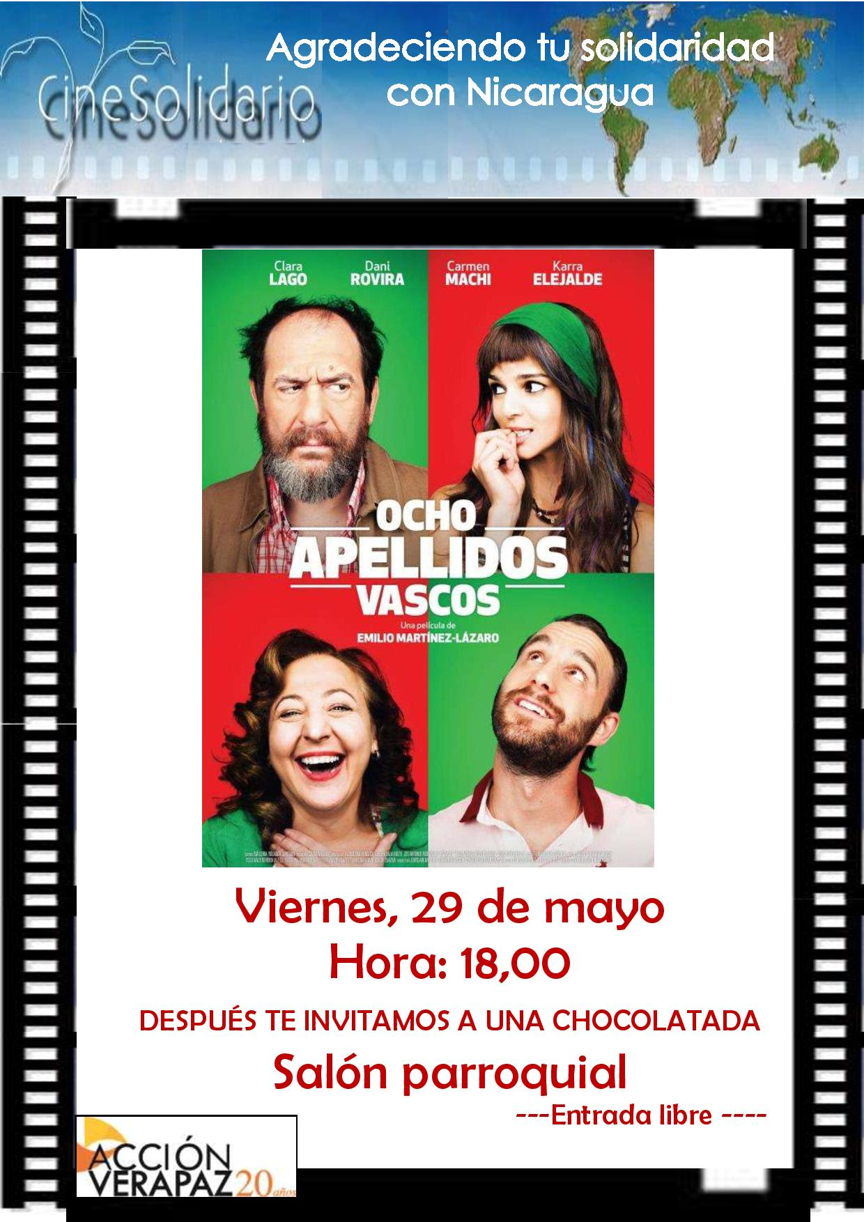Cartel cine Parroquia Santo Tomas Villanueva