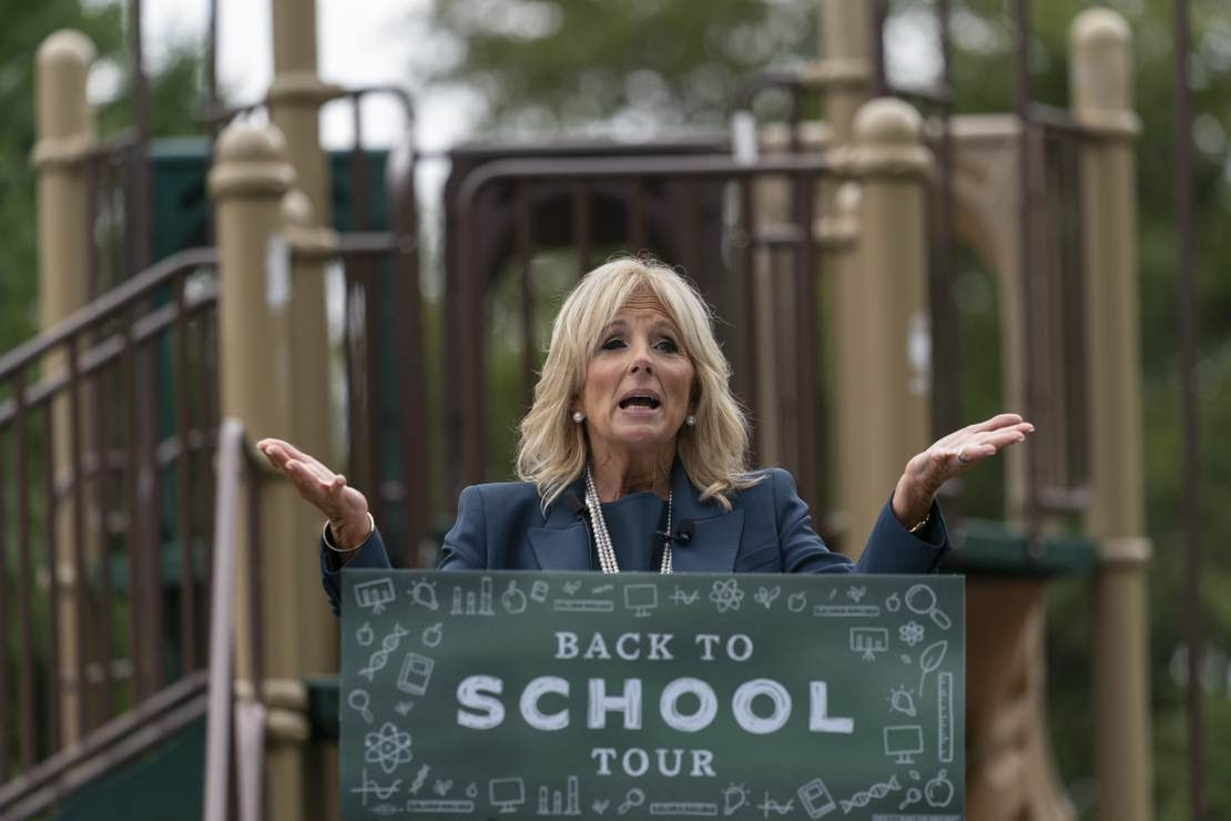 Jill Biden giving a speech