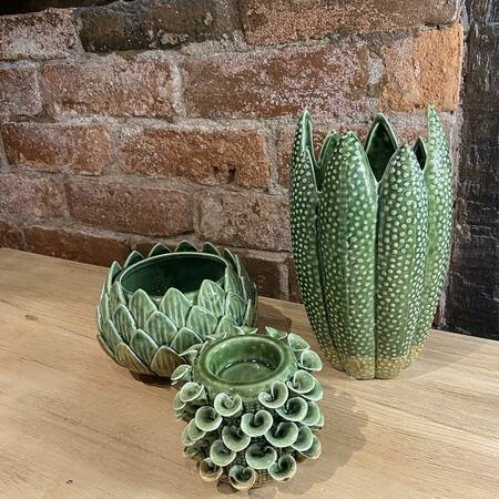 Green Ceramic &#39;Plant look&#39; plant Pots