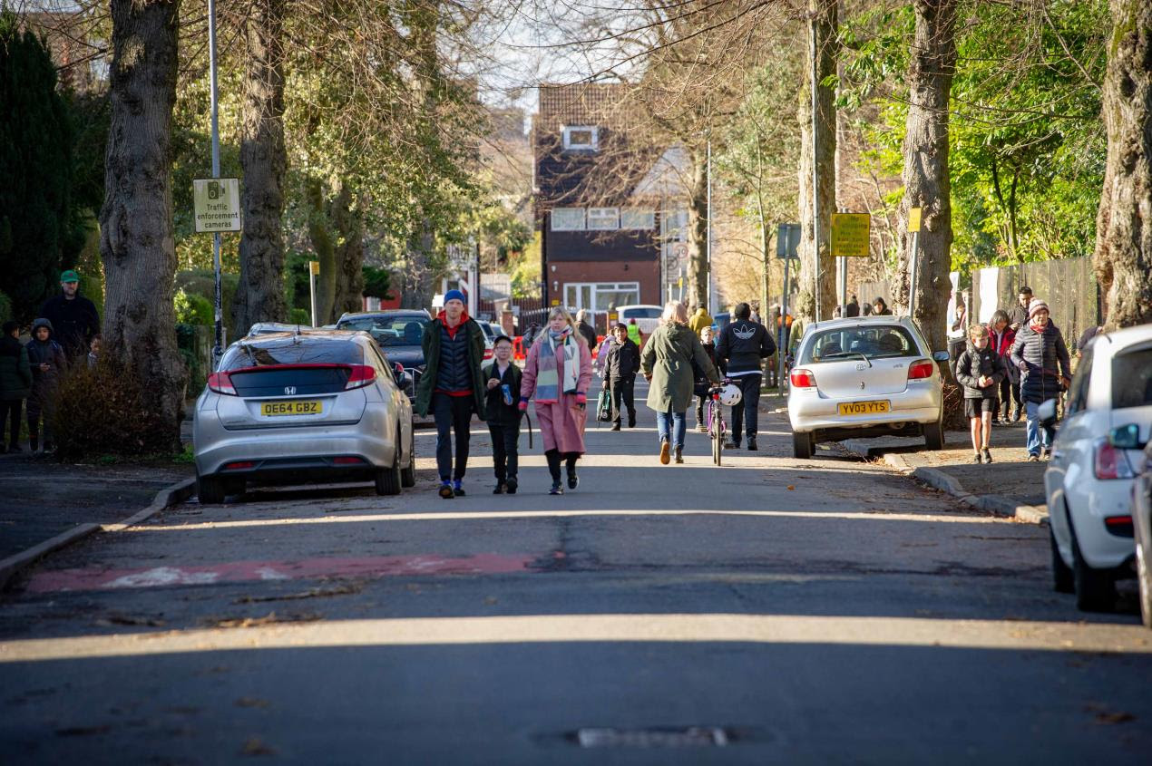The School Street in Action on College Road, Whalley Range
