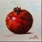Pomegranate. Oil on canvas panel 6x6 - Posted on Tuesday, February 17, 2015 by Nina R. Aide