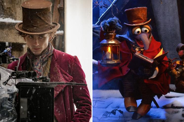 Timothée Chalamet's "Wonka" outfit has been compared to Gonzo's from "The Muppet Christmas Carol."
