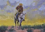 Riding Home, 6x8, oil, $75, original art, western, cowboy, sean conrad - Posted on Tuesday, January 6, 2015 by Sean Conrad