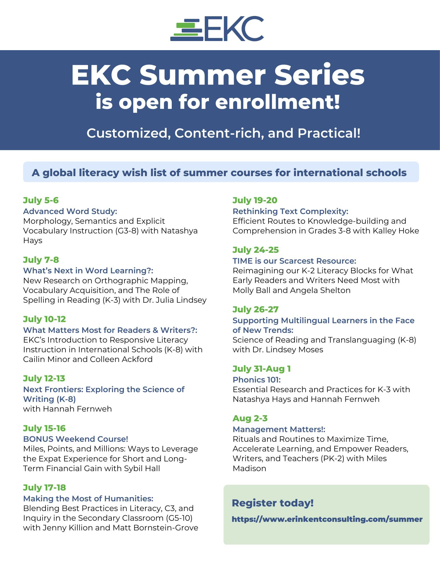 Summer course series!