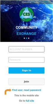 Login page