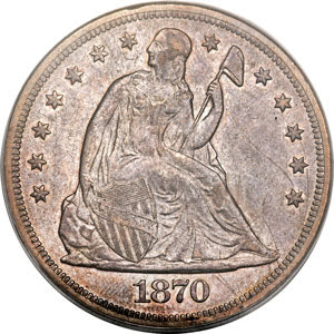 1870-S $1 XF40 PCGS. OC-1, Low R.7