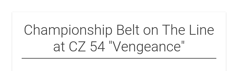 Championship Belt Line CZ 54 