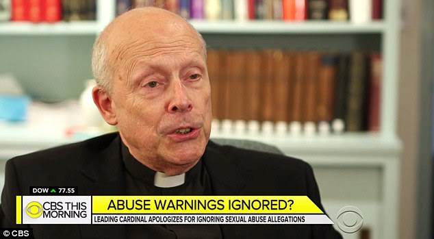 Father Boniface Ramsey (seen above in a CBS interview) said 'virtually everyone knew' about Cardinal Theodore McCarrick's alleged sex abuse