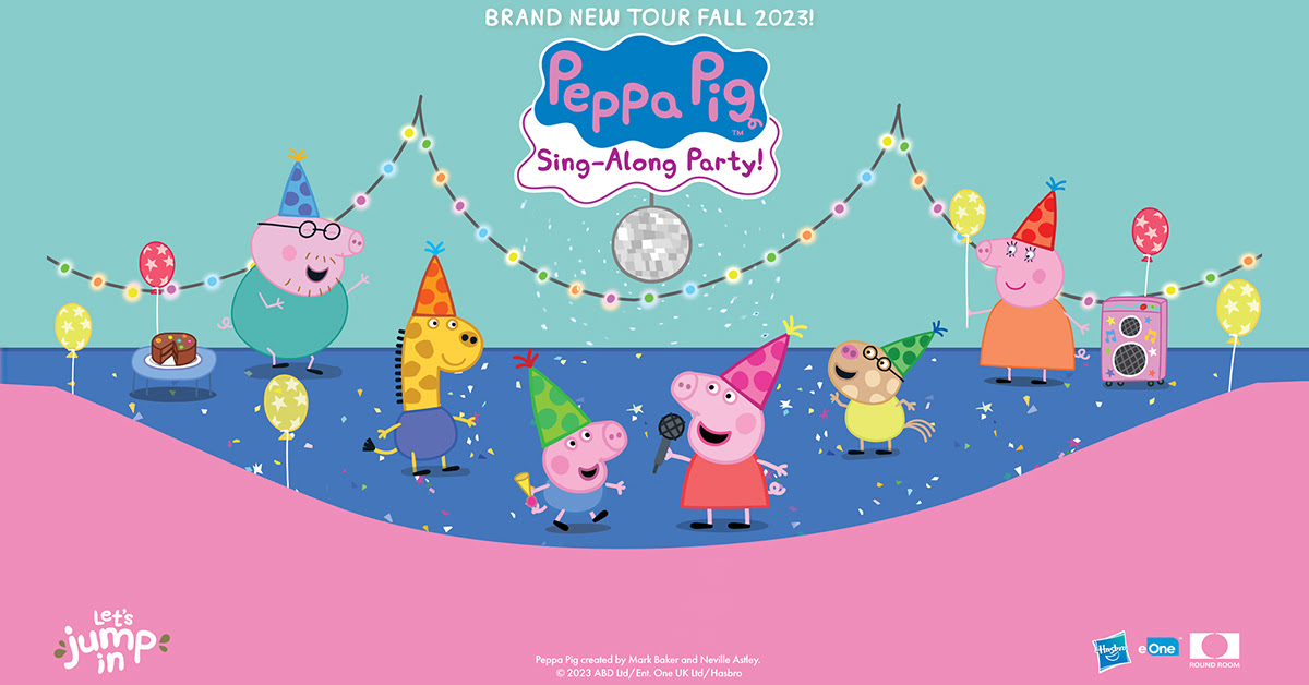 text; Brand New Tour Fall 2023! Peppa Pig Sing-Along Party! 