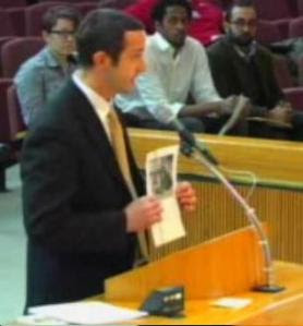 Jeremy Bosso speaking to Pensacola City Council