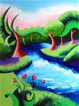 Mark Webster - Abstract Geometric River Landscape Oil Painting 2012-04-18 - Posted on Wednesday, March 18, 2015 by Mark Webster