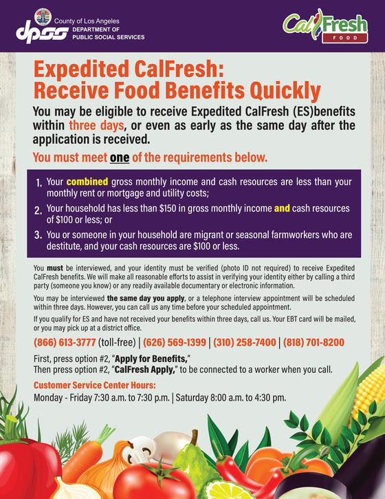 Calfresh Expedited Service