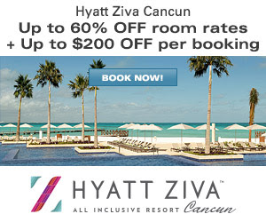 Hyatt Ziva Cancun $100 off per booking