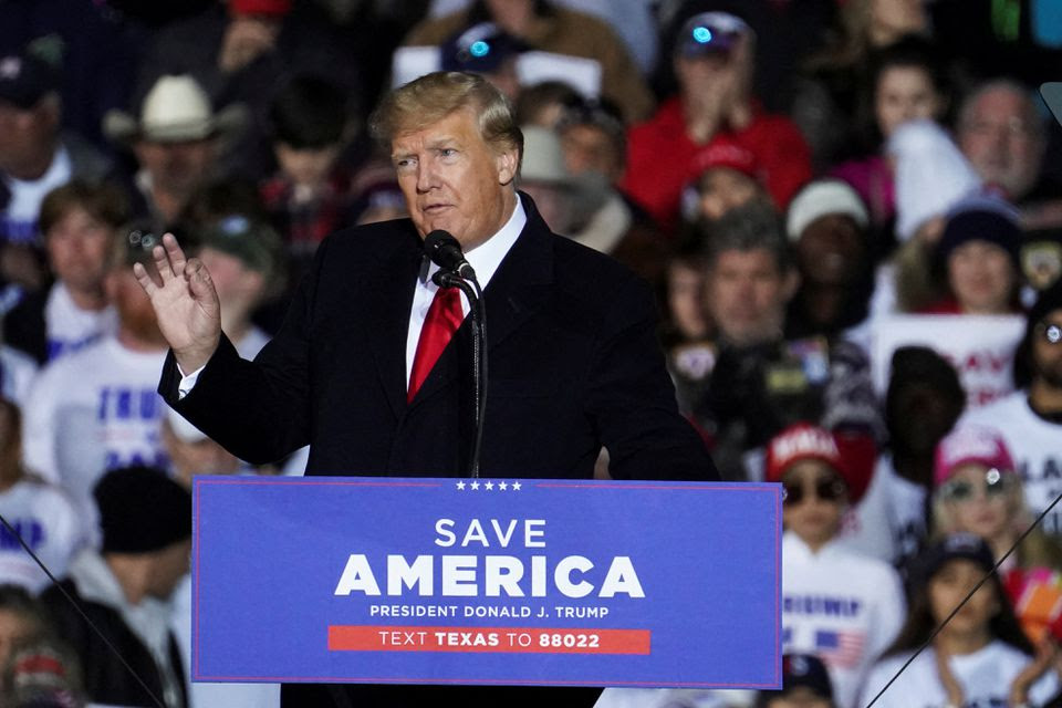 Cựu tổng thống Donald Trump tại sự kiện ở Texas, Mỹ hồi tháng 1. Ảnh: Reuters.