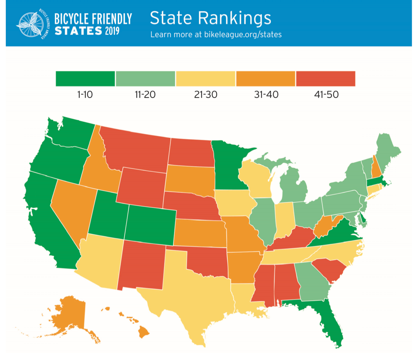 New Bicycle Friendly State Ranking - Mountain Bike Action Magazine