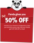  Get 50 % off on Food Panda 