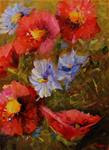 Original floral flower poppy daisy art painting - Posted on Sunday, January 4, 2015 by Alice Harpel