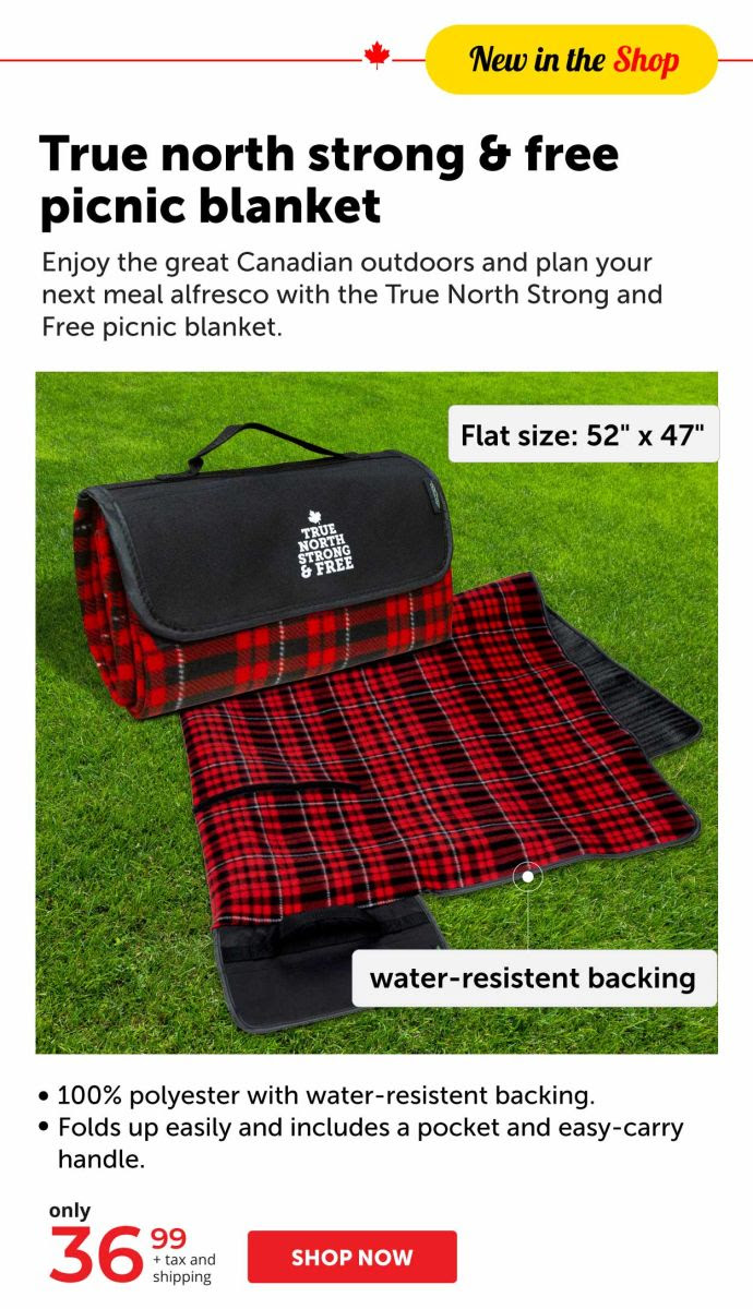 True north strong & free picnic blanket