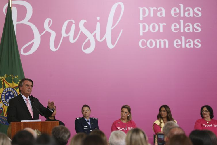 Antonio Cruz/Agência Brasil O presidente da República, Jair Bolsonaro,participa da solenidade de lançamento de uma série de iniciativas voltadas ao público feminino, no Dia Internacional da Mulher.