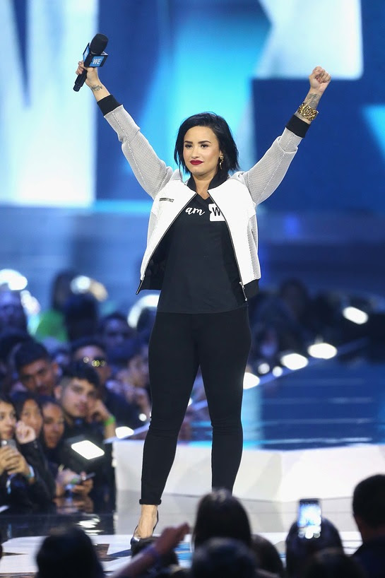 Demi Lovato inspires during the WE Day broadcast