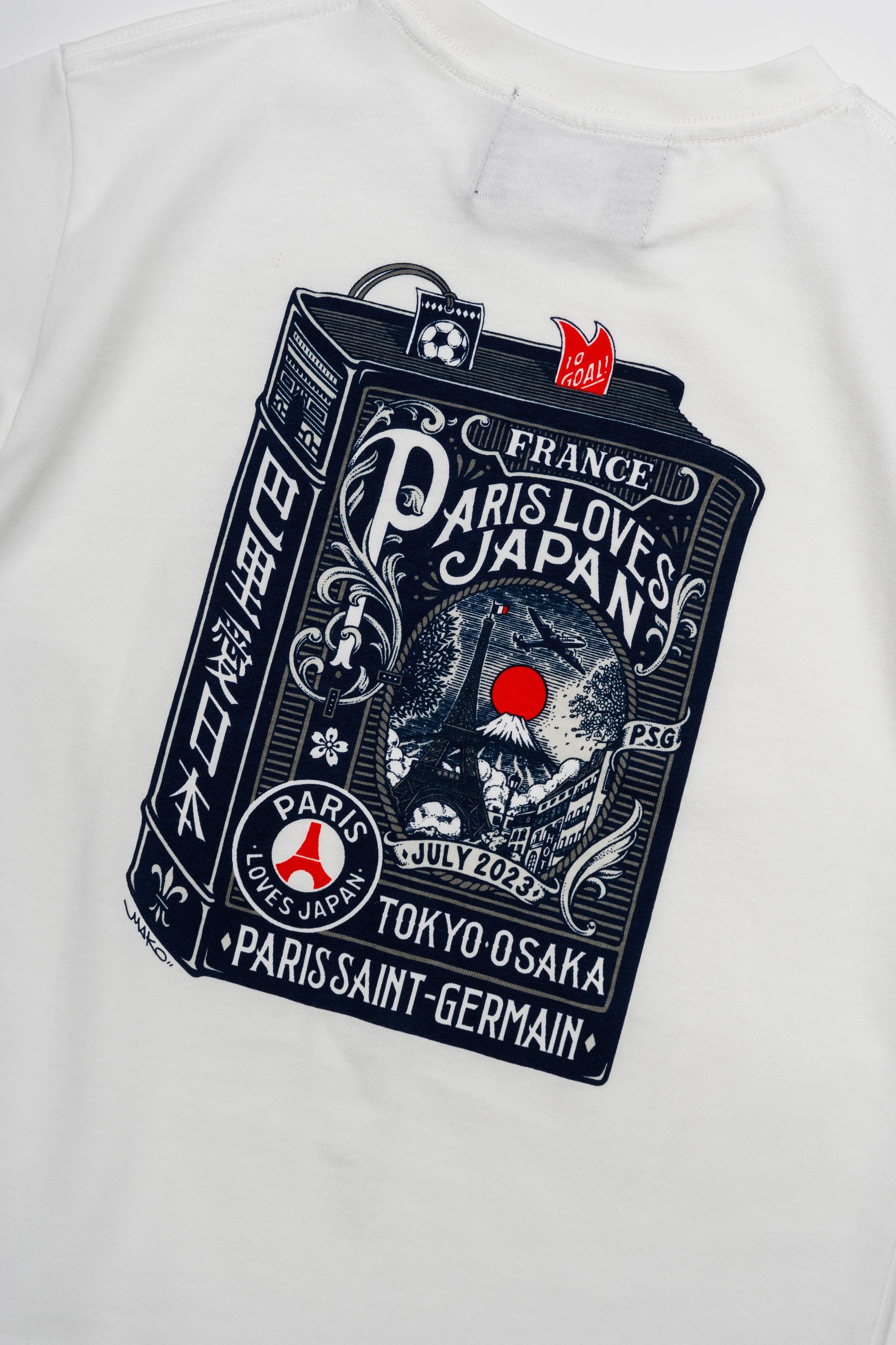 山木真 X PARIS SAINT-GERMAINのコラボTシャツのプリント