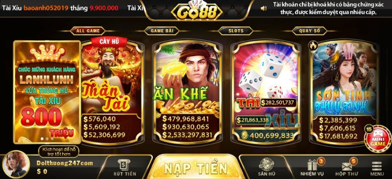 Đồ họa chất lượng của cổng game Go88