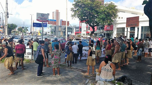 Povos Potiguaras fazem manifestação em João Pessoa em defesa da saúde indÃgena e autonomia polÃtica - Créditos: Tawã Clóvis