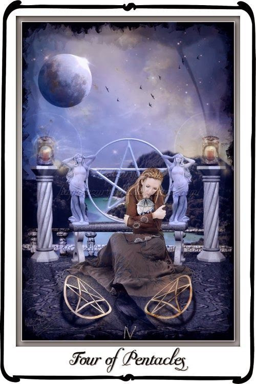 Four of Pentacles Gilded Tarot | RETROKIMMER.COM: THE FOUR OF ...