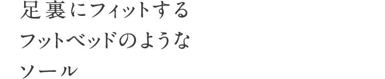 足裏にフィットするフットベッドのようなソール