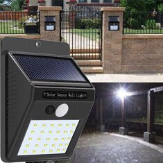 Solar Power 30 LED PIR Motion Sensor Wall Light