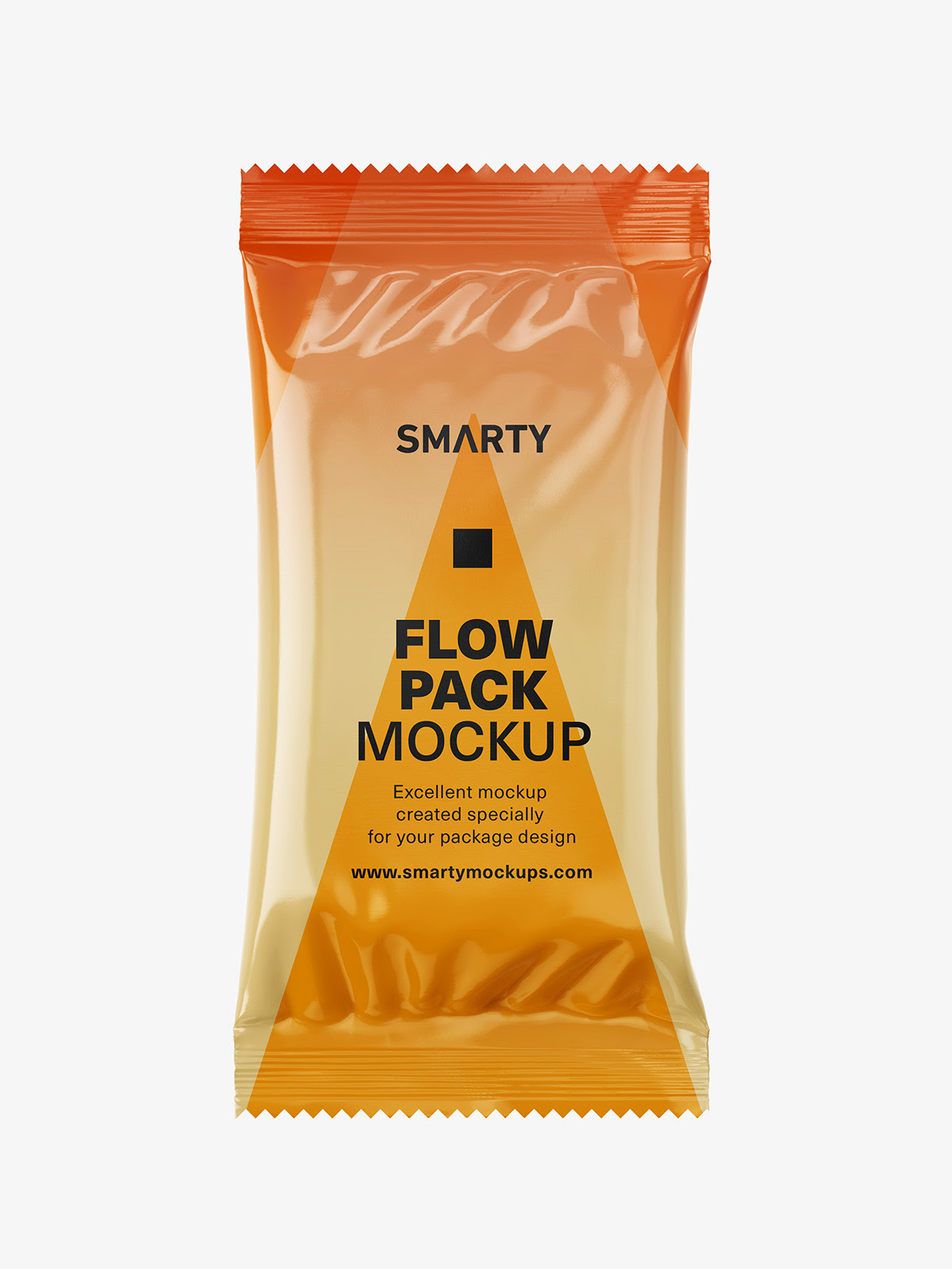 Glossy flow pack mockup Smarty Mockups
