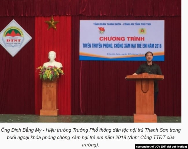 Hiệu trưởng Đinh Bằng My từng phát biểu về phòng chống xâm hại tình dục trẻ em