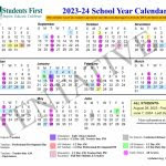 Graphic showing the tentative district calendar for 2023-24