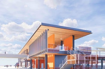 Artist rendering of completed Colman Dock entry building