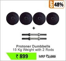 Protoner Adjustable Dumbbells 15 Kg Weight With 2 Dumbbell Rods