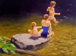 Mountain Swimmers, 20x16 Oil on Canvas - Posted on Monday, March 23, 2015 by Carmen Beecher