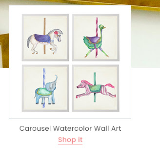 Carousel Watercolor Wall Art