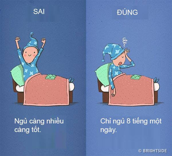 Nhiều người nghĩ rằng càng ngủ nhiều càng tốt, tuy nhiên, nếu bạn ngủ hơn 8 tiếng một ngày, não và cơ thể bạn sẽ trở nên chậm chạp. Nếu bạn ngủ đủ giấc mà vẫn buồn ngủ, hãy đi kiểm tra sức khỏe vì đây có thể là dấu hiệu của một căn bệnh.