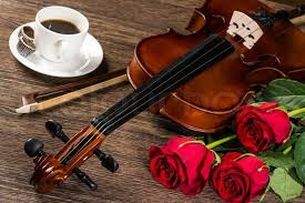 Image result for piano, coffee, roses