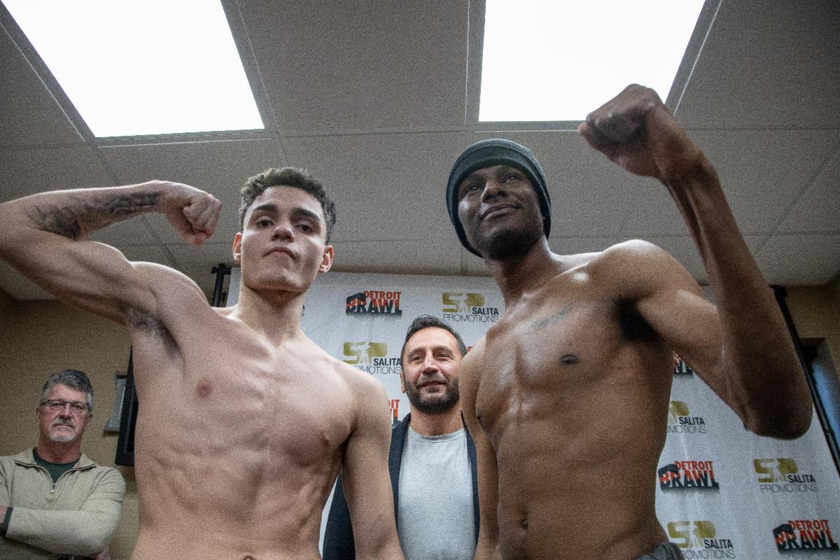 Hugo Centeno Jr. vs. Antonio Todd "Detroit Brawl" weights from Dearborn | Boxen247.com (Kristian von Sponneck)