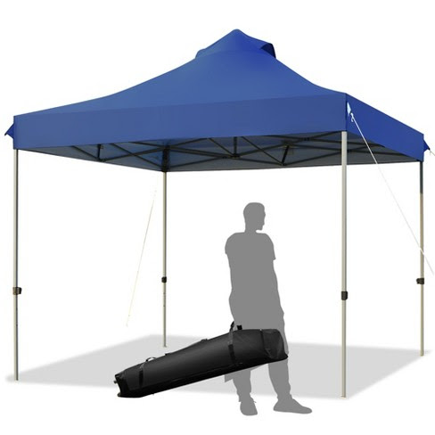 Costway 10' X 10' Portable Pop Up Canopy Event Party Tent Adjustable  W/roller Bag White\blue\grey : Target