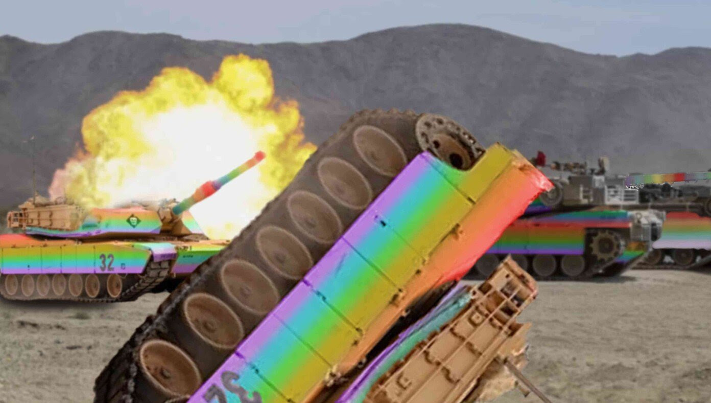 U.S. Tanks In Ukraine Already Destroyed After Being Easily Recognized By Their Rainbow Camouflage