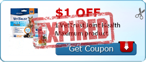 $1.00 off 1 VetTrust Joint Health Maximum product