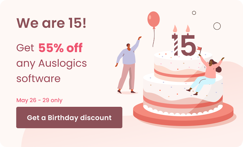 Auslogics's 14th Anniversary Sale Discount Coupon