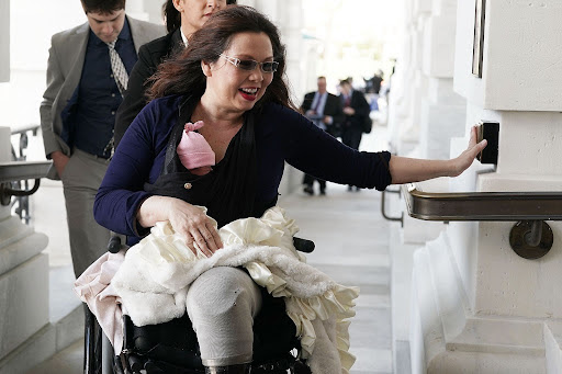 Senator Duckworth with her baby