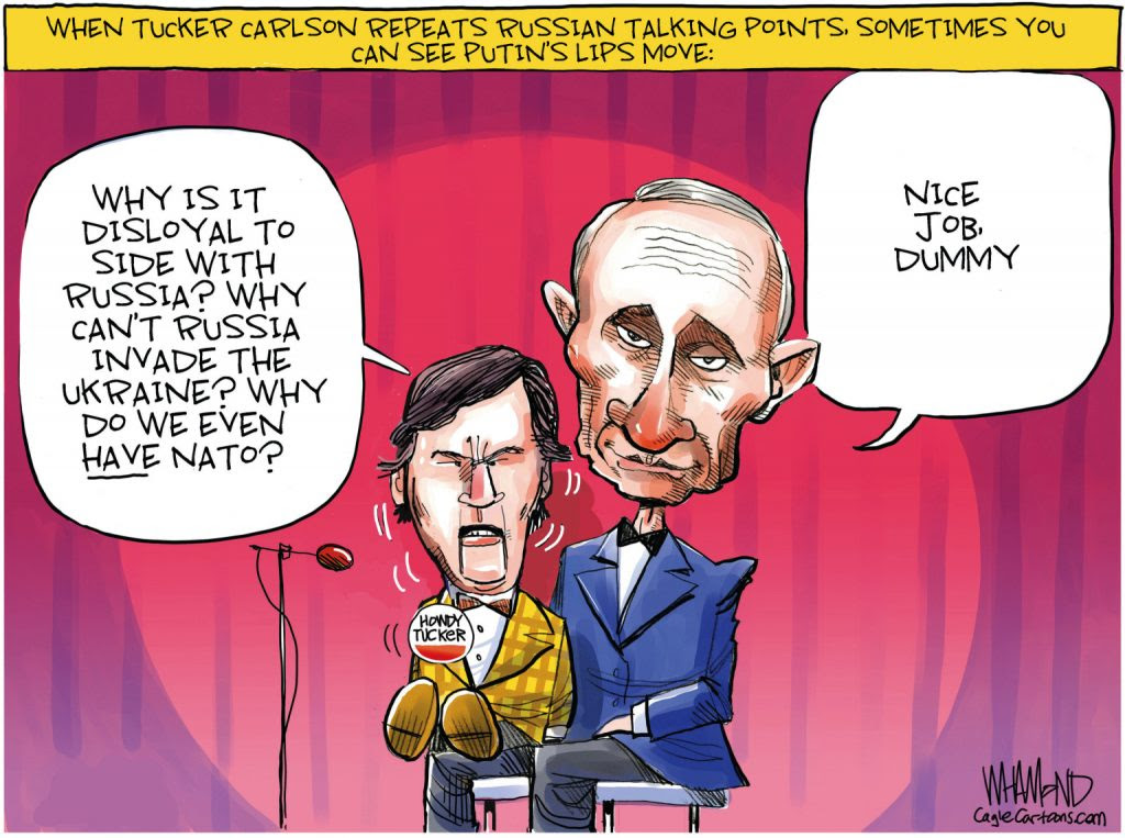 Tucker Carlson praises Putin's brutal invasion of Ukraine