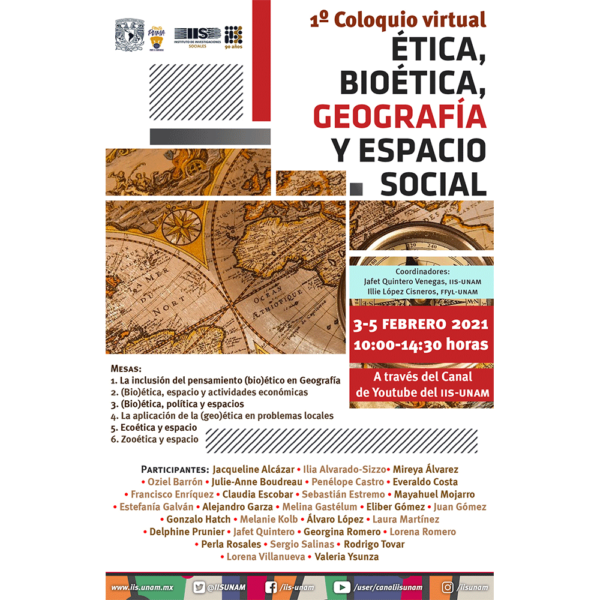 I Coloquio virtual Ética, Bioética, Geografía y Espacio Social