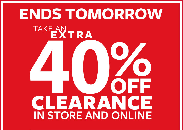 40% off clearance in store & online!