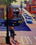 "Crossing Seneca"  Seattle, cityscape oil painting by Robin Weiss - Posted on Thursday, January 8, 2015 by Robin Weiss